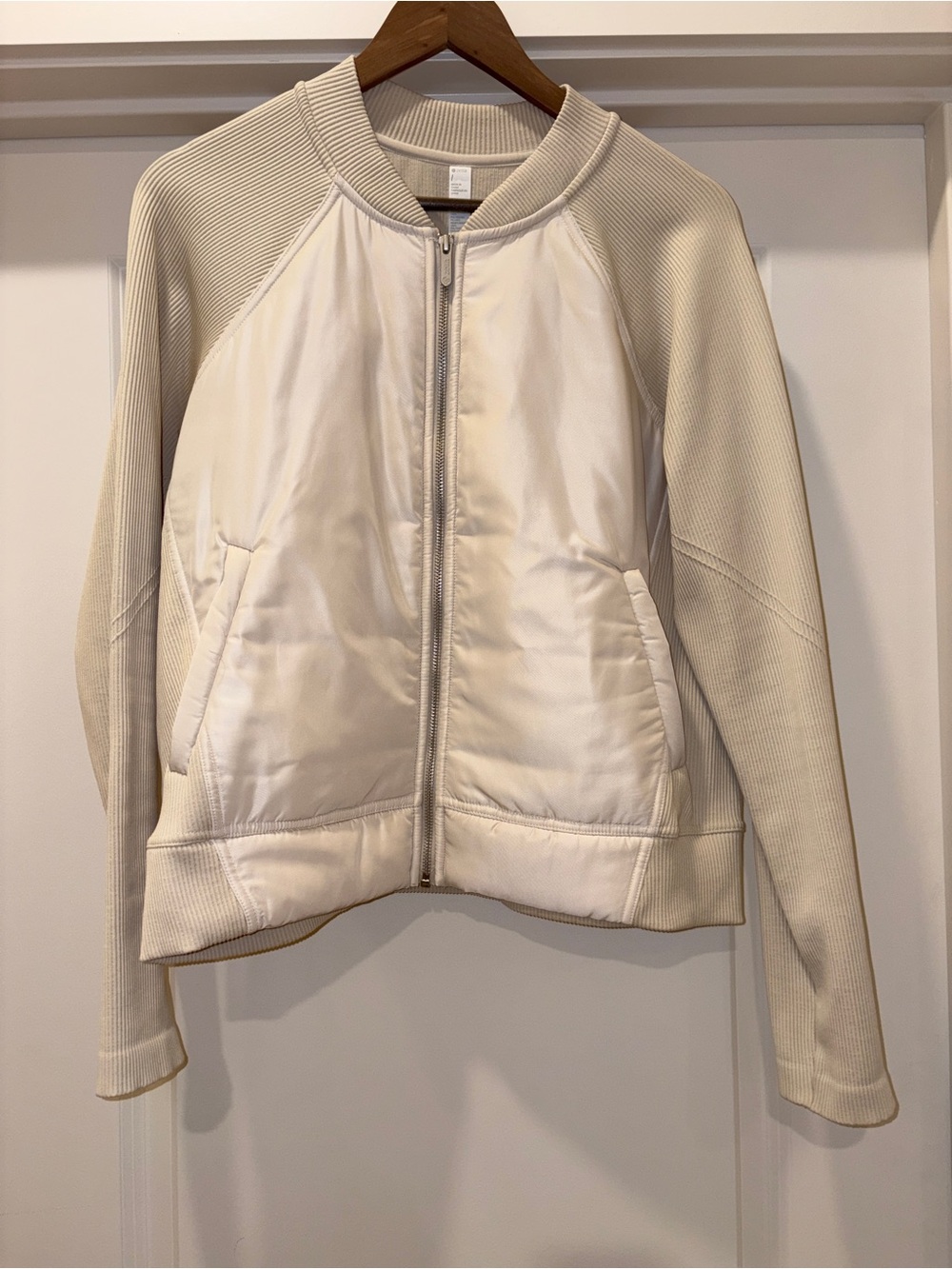 Zella Seamless Mixed Media Bomber Jacket Sz Large